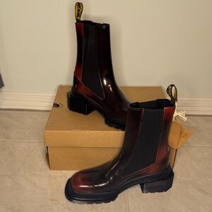 Dr. Martens Black and cherry red chelsea boots
